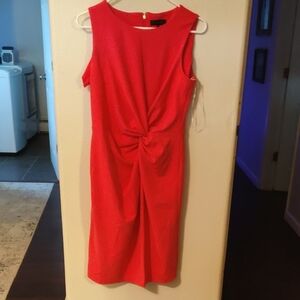 Donna Karan Vibrant Red Midi Dress